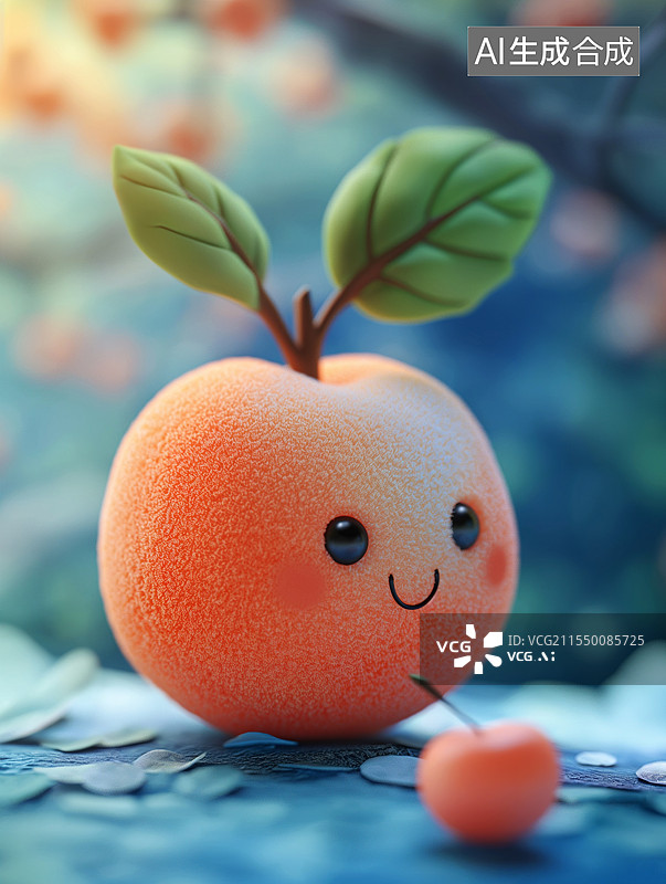 【AI数字艺术】可爱的3D卡通小苹果图片素材
