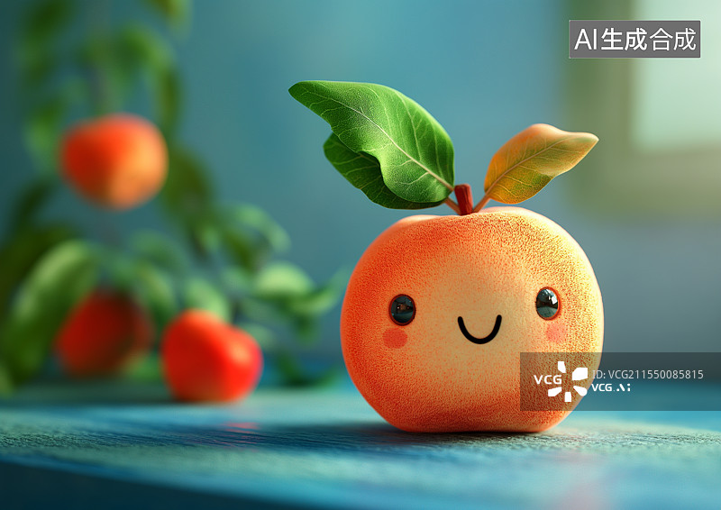 【AI数字艺术】可爱的3D卡通小苹果图片素材