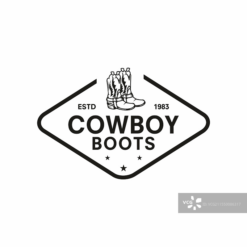 复古牛仔机器人标志模板图片素材