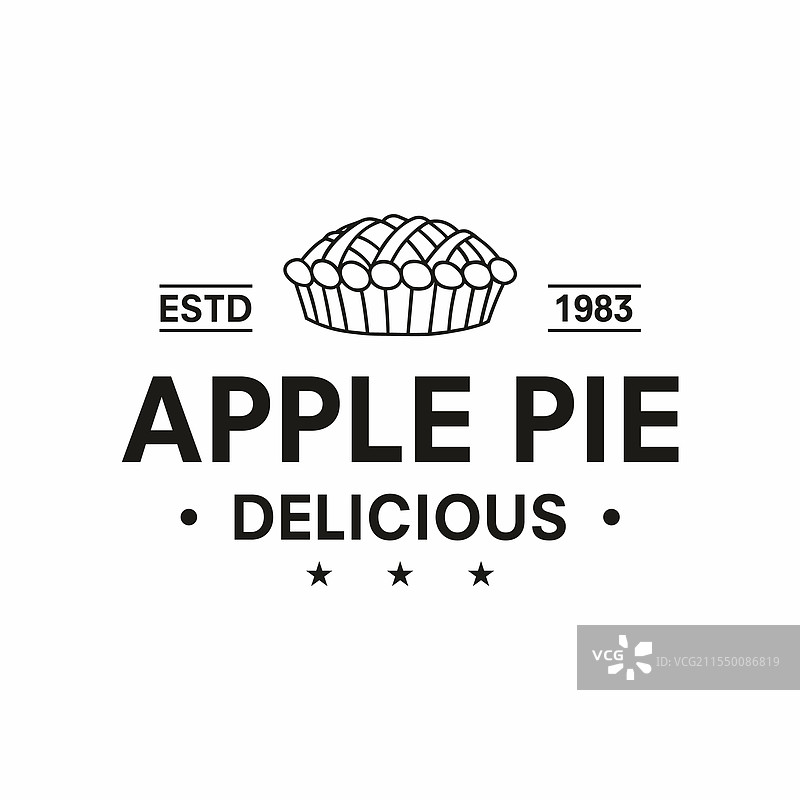 复古时尚的苹果派徽章印章图片素材