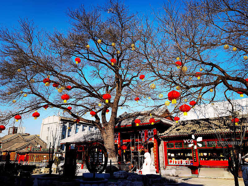 年味.春节主题内容之春节城市氛围.新年景观（北京琉璃厂）图片素材