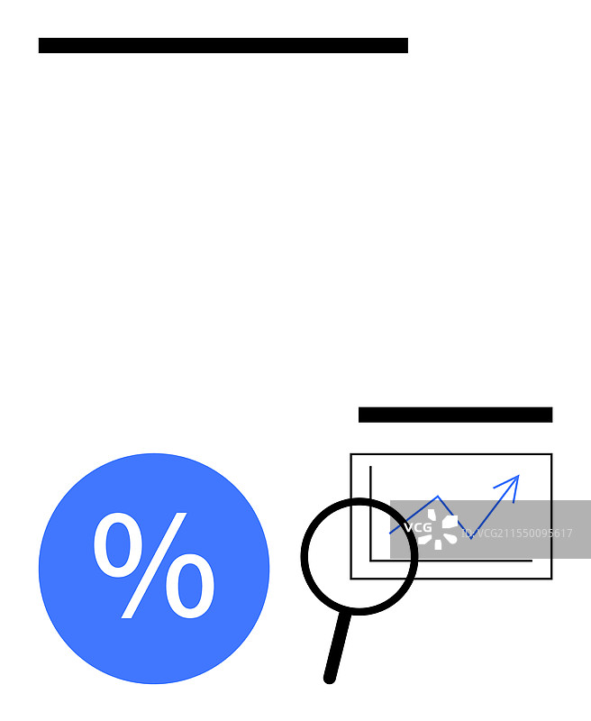 放大镜分析增长图表和图片素材