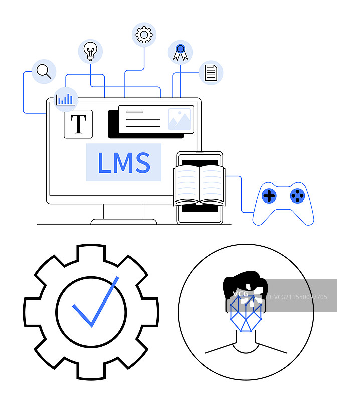 带有数字工具的学习管理系统图片素材