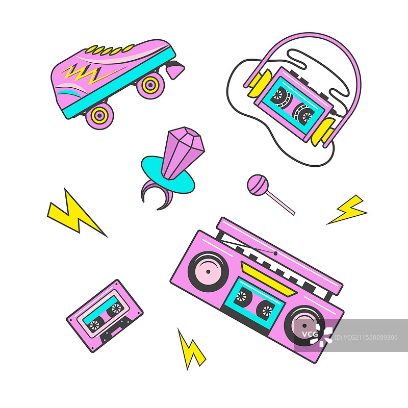 90年代复古设备集合图片素材