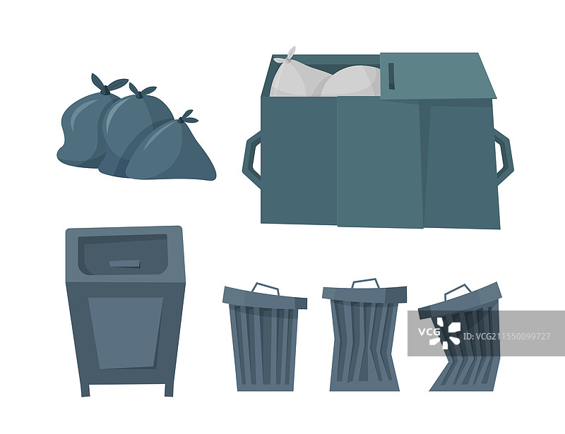 准备垃圾清理的平面图图片素材