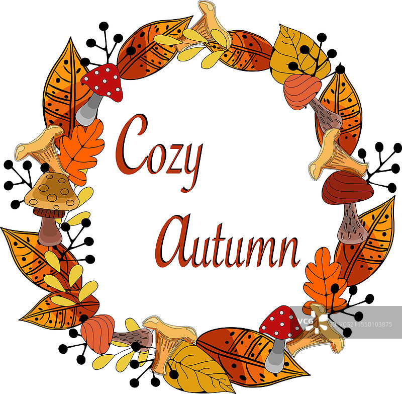 温馨的秋季花环图片素材