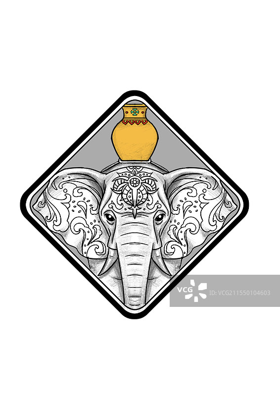 大象吉祥图案图片素材