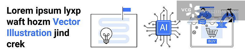 现代人工智能集成在线购物创新图片素材