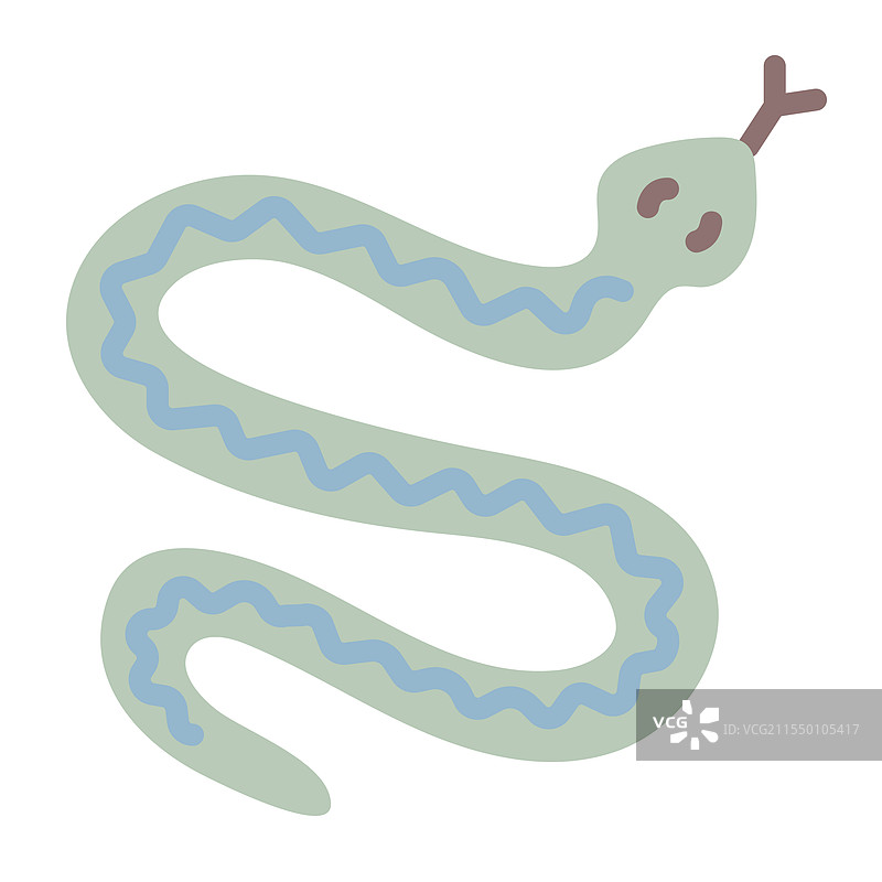 波西米亚风格的绿色蛇图片素材