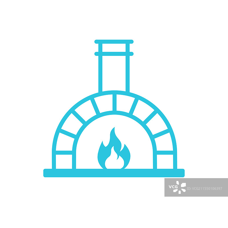 户外木火比萨烤箱图标孤立于图片素材