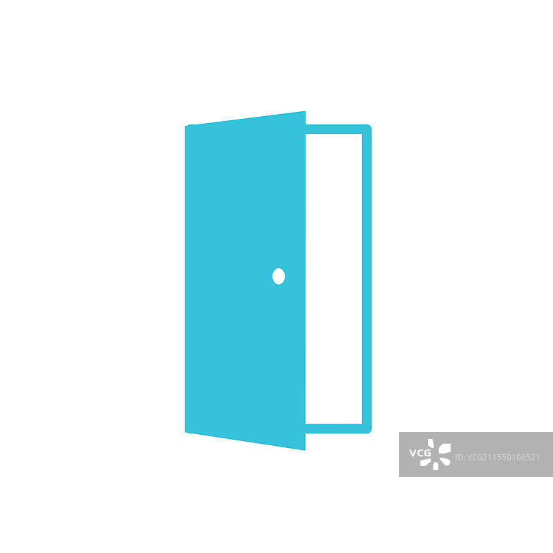 白色背景上的开放门图标图片素材