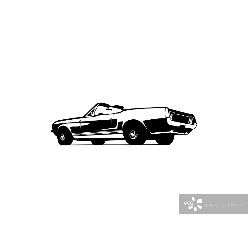 1967年福特野马侧视图与时尚传奇图片素材