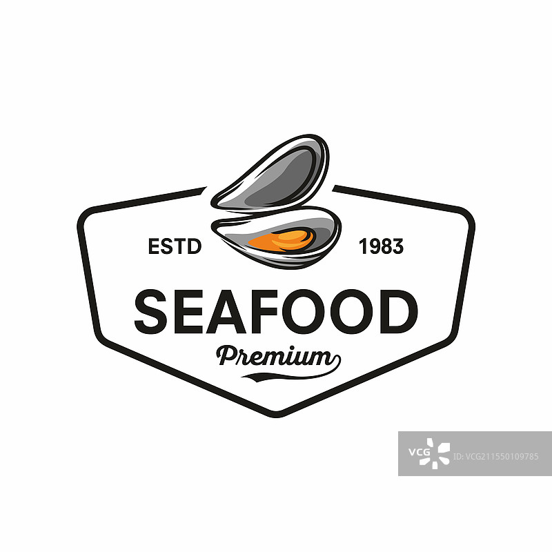 白色背景上的海鲜餐厅图标图片素材