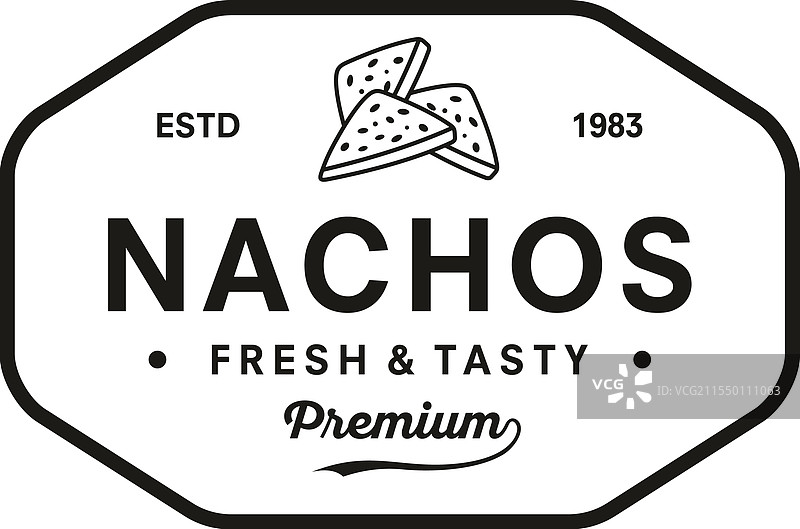 手写字母的玉米片标志标签徽章图片素材