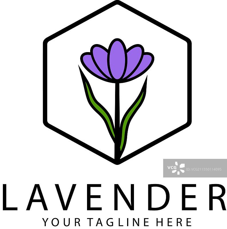 简单设计的薰衣草标志，化妆品植物，紫色图片素材