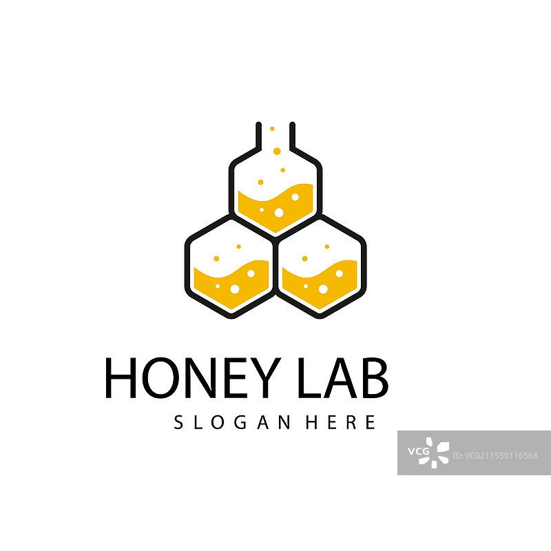蜜蜂甜美简单线条logo概念图片素材