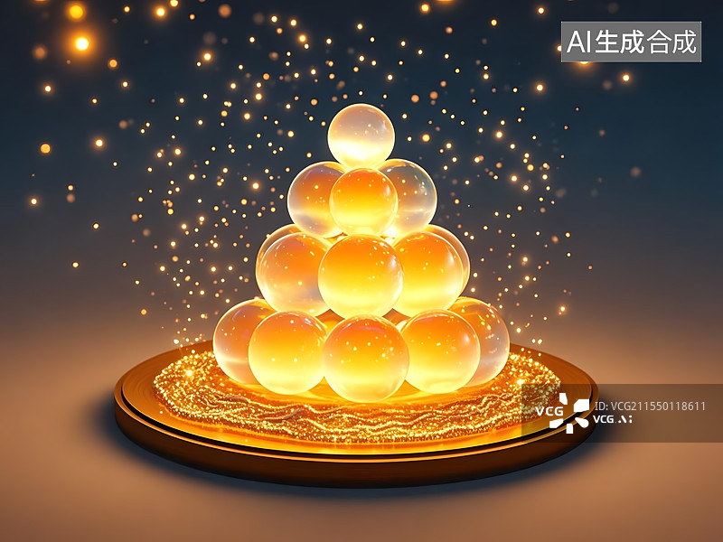 【AI数字艺术】圆梦元宵|粒子渐变背景|贺卡设计素材图片素材