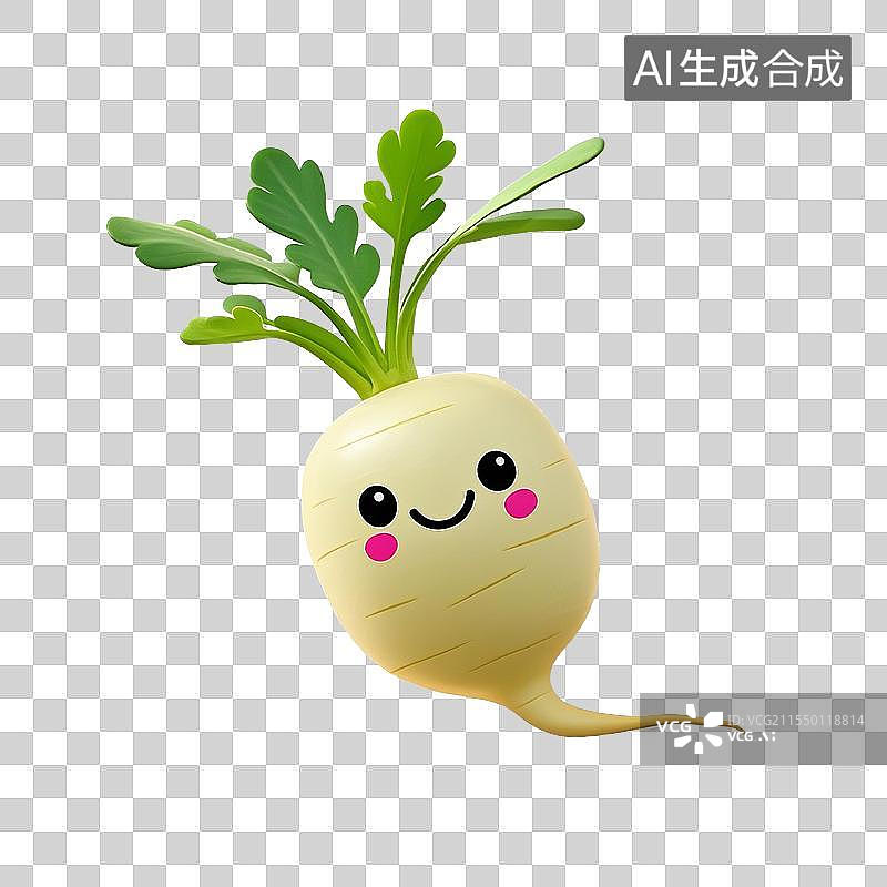 【AI数字艺术】可爱的白萝卜图片素材
