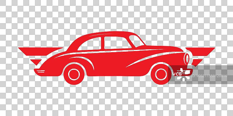 复古经典红色汽车，适合汽车和图片素材