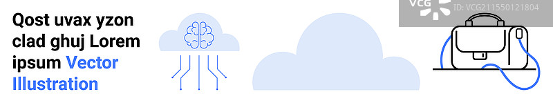 云计算与神经网络大脑图片素材