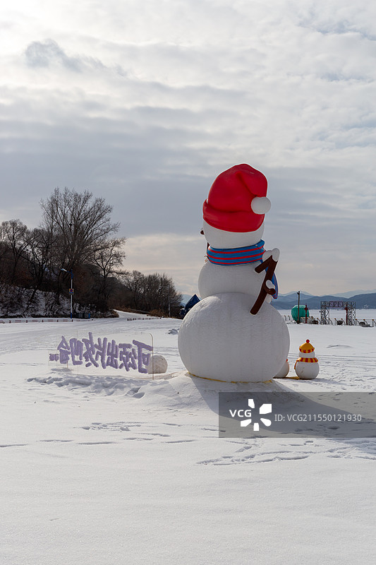 吉林省吉林市松花湖雪人图片素材