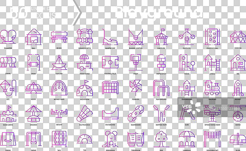 set of playground icons gradient style icon bundle图片素材