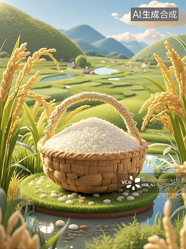 【AI数字艺术】大米和水稻图片素材