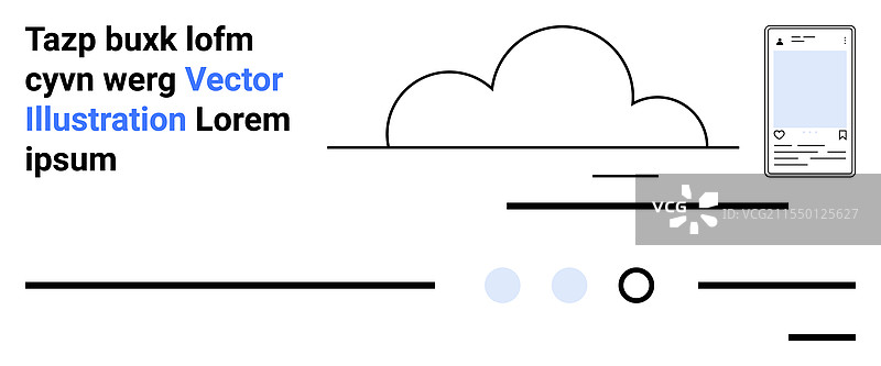 抽象极简的云朵与智能手机图片素材