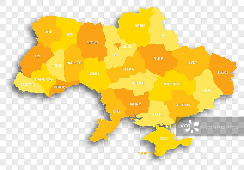 乌克兰行政区划政治地图图片素材