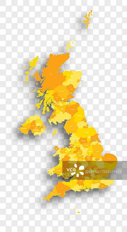 英国行政区划政治地图图片素材