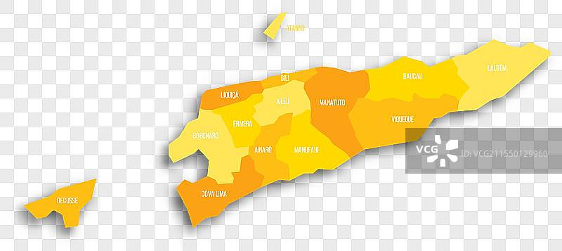 东帝汶行政区划政治地图图片素材