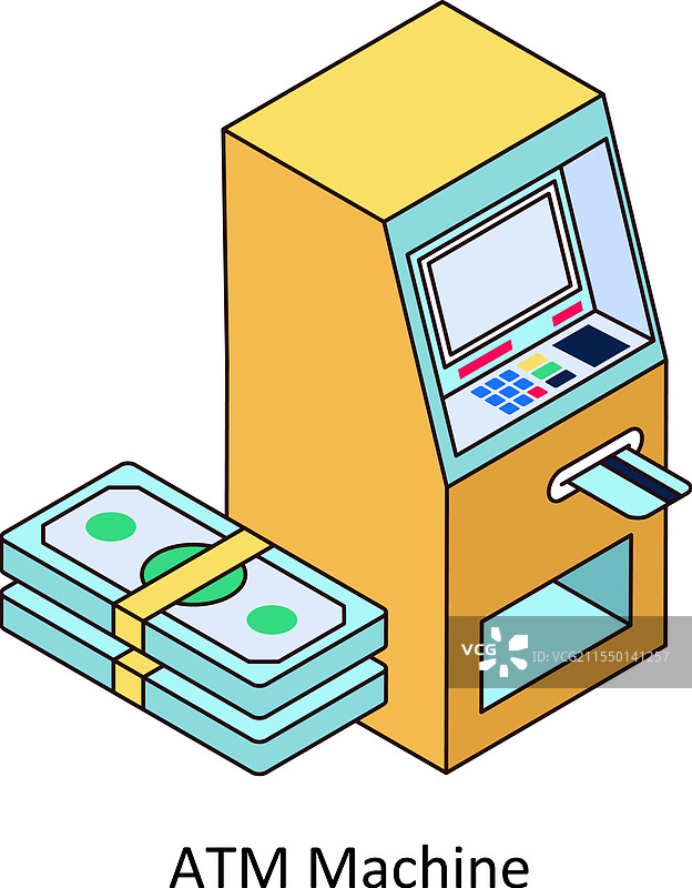 等高线彩色ATM机图片素材
