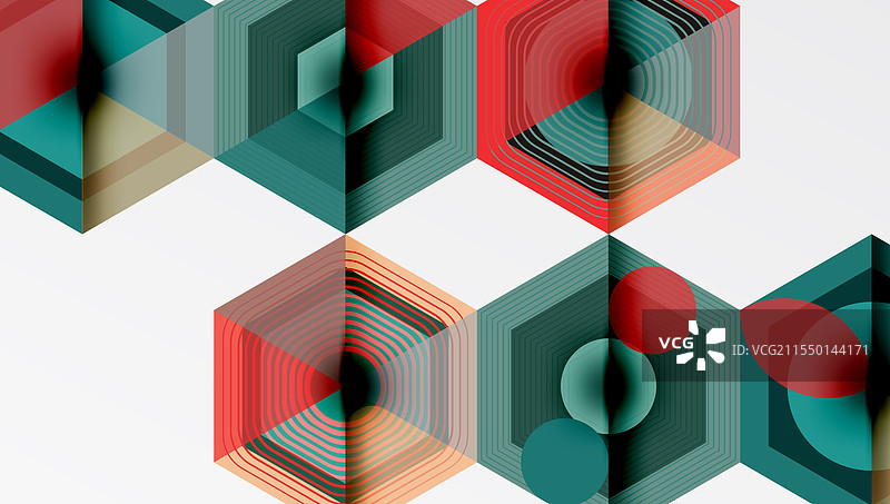 六边形和菱形的几何重复图案图片素材