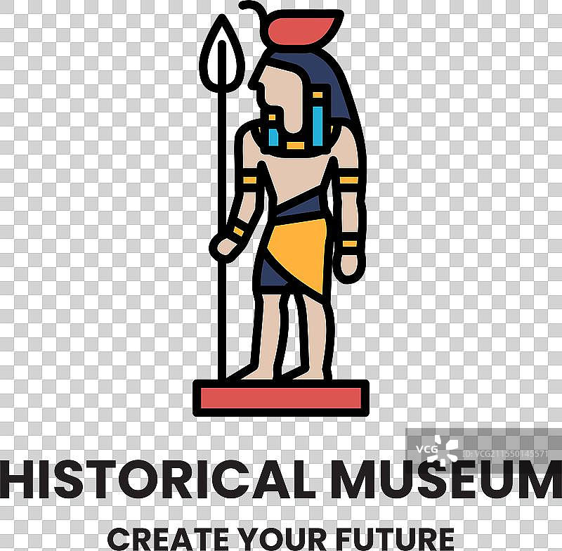 手持长矛的男人是一个历史性的标志图片素材