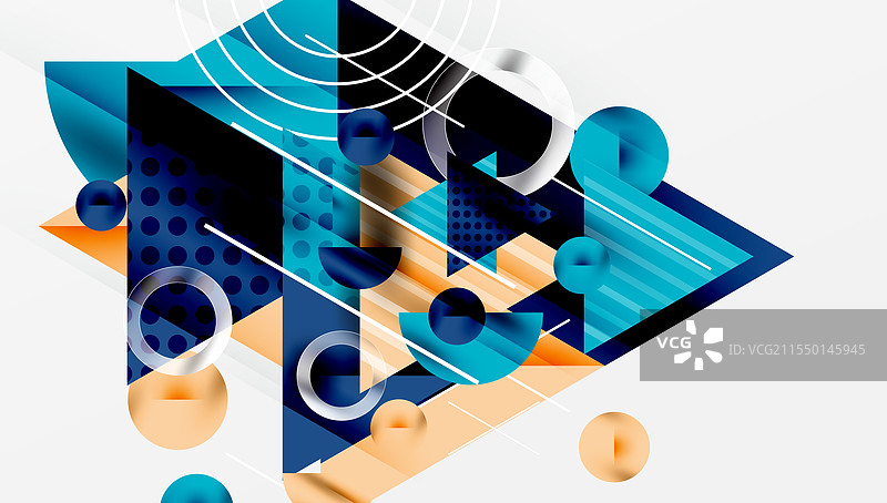 现代几何背景 - 重叠图片素材