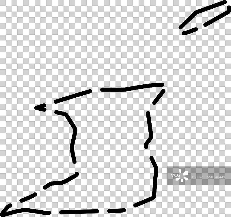 特立尼达和多巴哥简化破碎轮廓图片素材