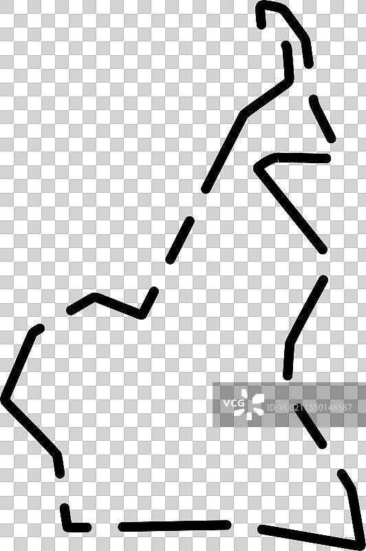 喀麦隆简化破碎轮廓地图图片素材