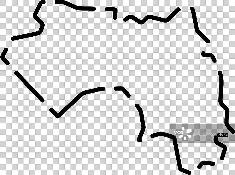 几内亚简化破碎轮廓地图图片素材