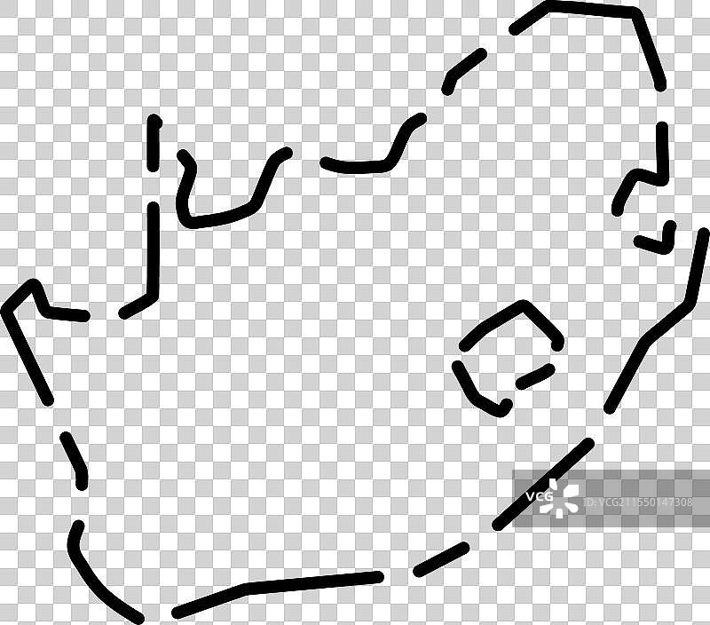 南非简化破碎轮廓地图图片素材