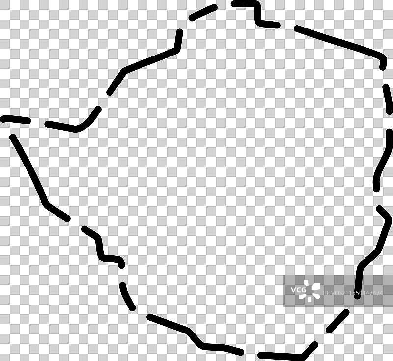 津巴布韦简化破碎轮廓地图图片素材