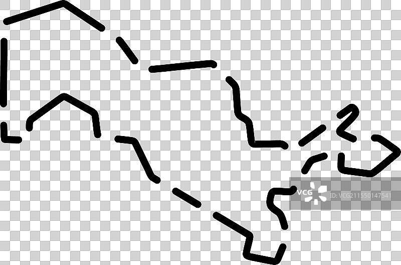 乌兹别克斯坦简化破碎轮廓地图图片素材