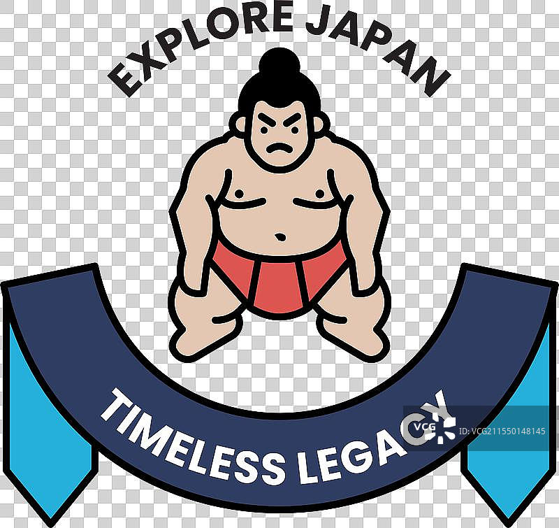 一个相扑选手的标志出现在探索的标志中图片素材