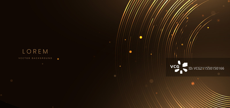 奢华设计发光的金色圆圈线条图片素材