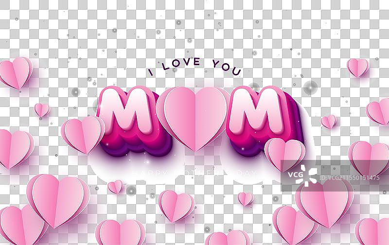 母亲节快乐的贺卡与纸张图片素材