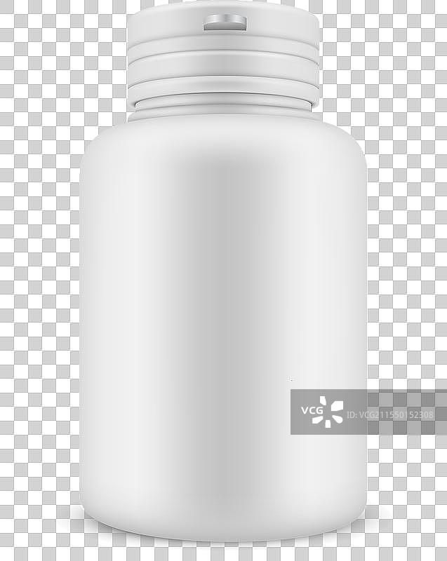 药瓶白色包装，配有药片杯图片素材