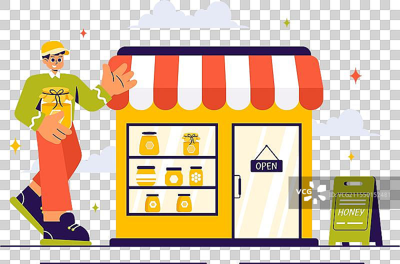 蜂蜜商店，特色天然产品，如图片素材