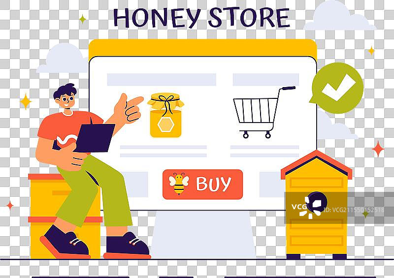 蜂蜜商店，特色天然产品，如图片素材