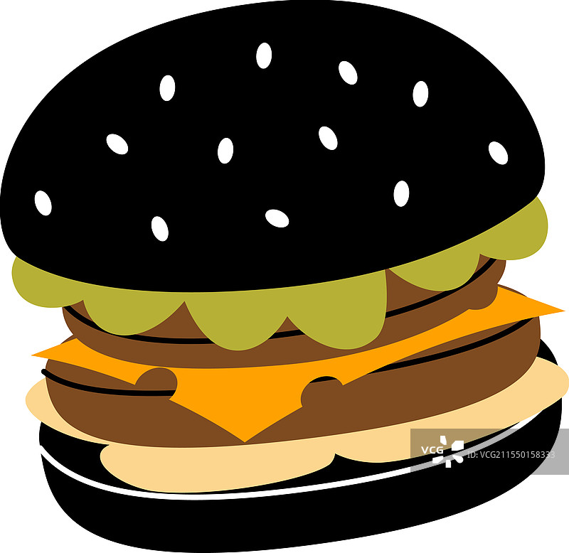 黑色汉堡包传统美式快餐图片素材