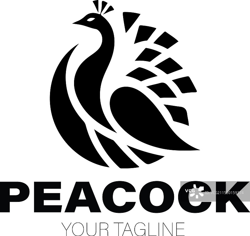 孔雀标志 黑白孔雀图片素材