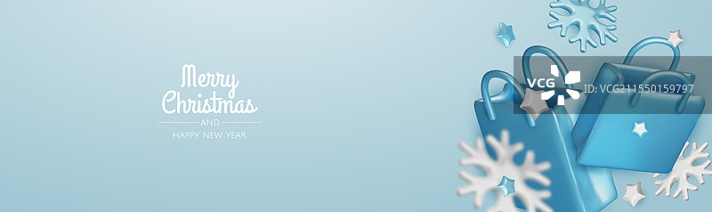 圣诞节和新年促销，红色明亮逼真图片素材